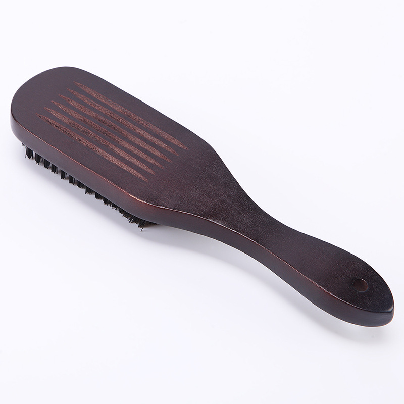 Large retro oil head comb, bath brush, facial beard cleaning comb, coffee-colored solid wood large back scrubbing brush shanilak details Picture