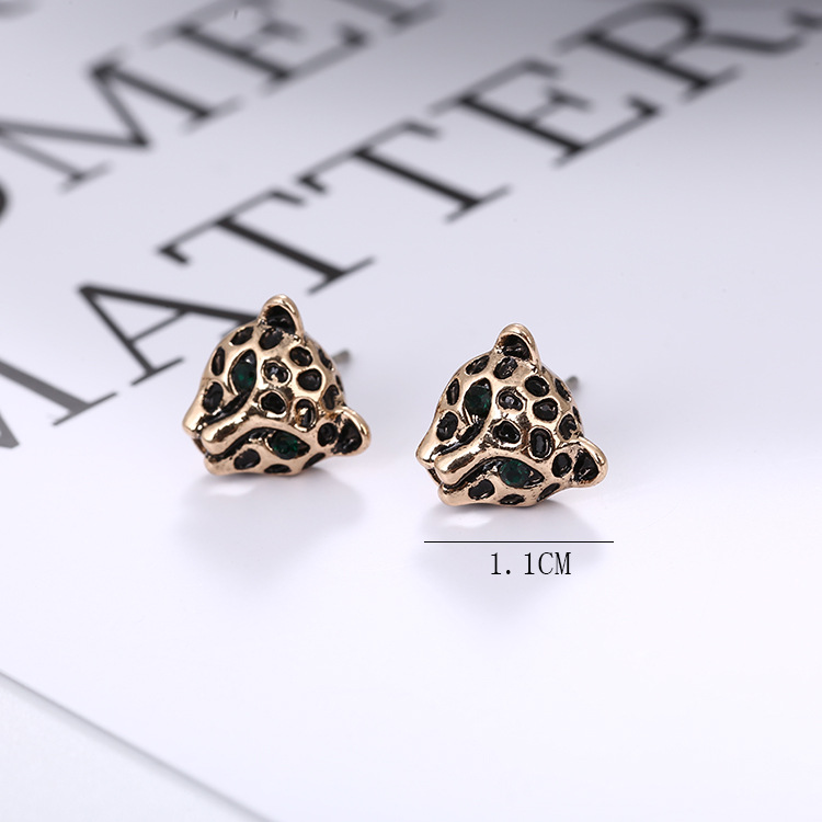 Japanese And Korean Version Of Temperament Earrings Fashion Antique Leopard Earrings Accessories S925 Silver Needle Pop Earrings For Women details Picture
