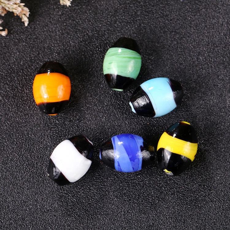 Hanyu Yuan Japanese Ancient Method Oval Bead handmade Waist Drum, glass scattered beads DIY bracelet, necklace and accessory wholesale details Picture