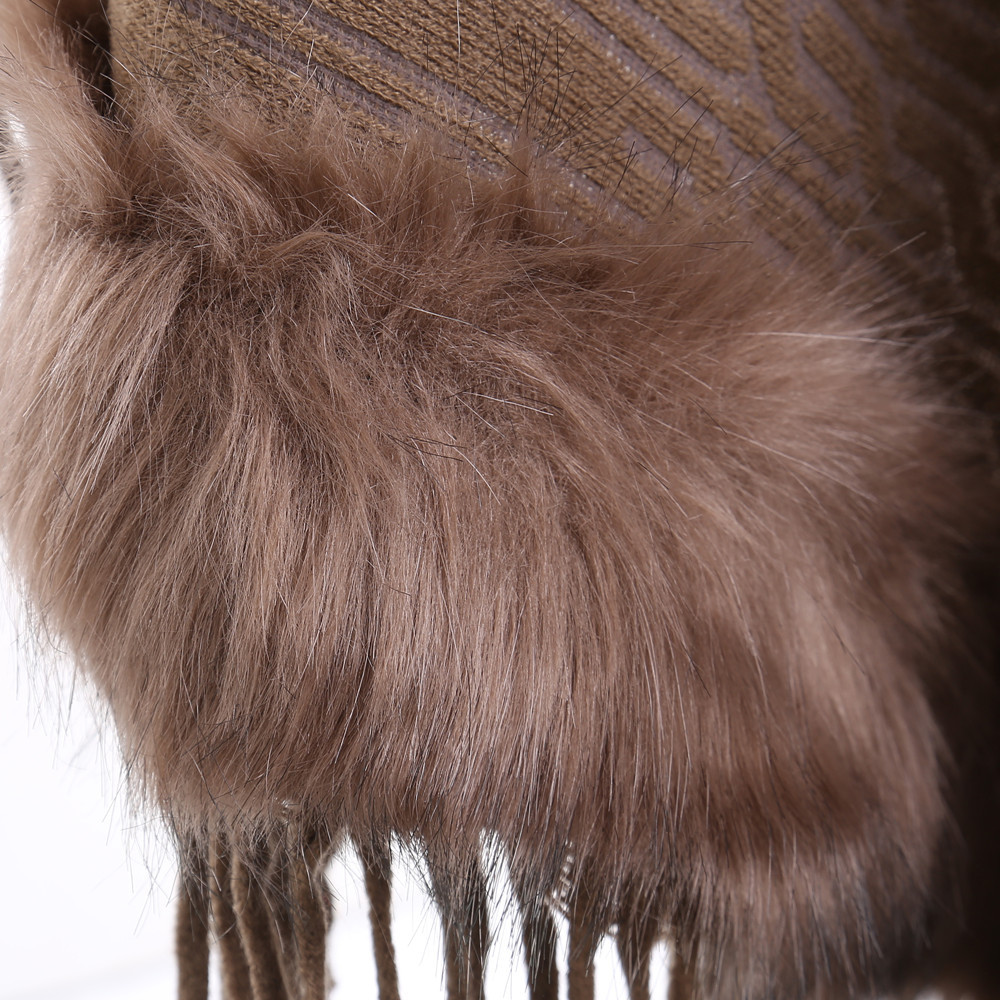 Autumn And Winter Hot Cross-Border Fashion Europe And The United States Style Solid Color Pullover Hair Collar Large Fringe Imitation Cashmere Shawl Scarf Item Picture