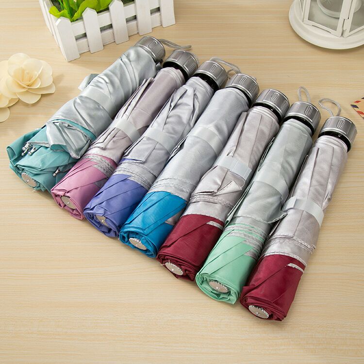Umbrellas Straight Batch Three Fold Eight Strands Folding Umbrella 8K Silver Glue Flower Cloth Sunscreen Rain And Uv Protection Business Gift Wholesale Specification drawing