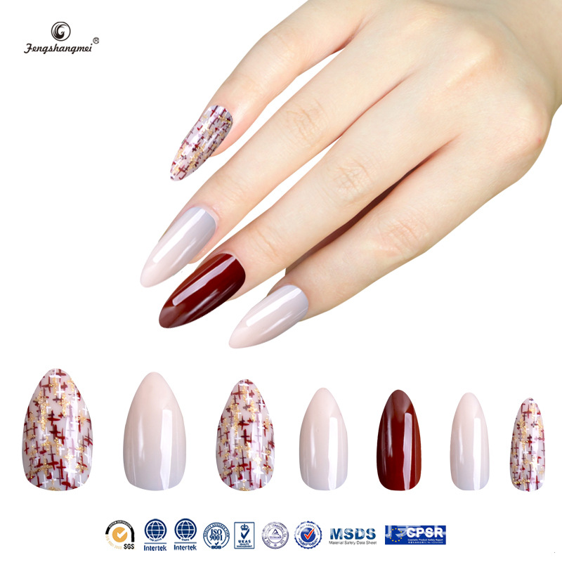 Hand-worn nails, nail tips, pointed teardrop nails, detachable fake nail patches, direct sales from European and American export manufacturers, exclusively for export