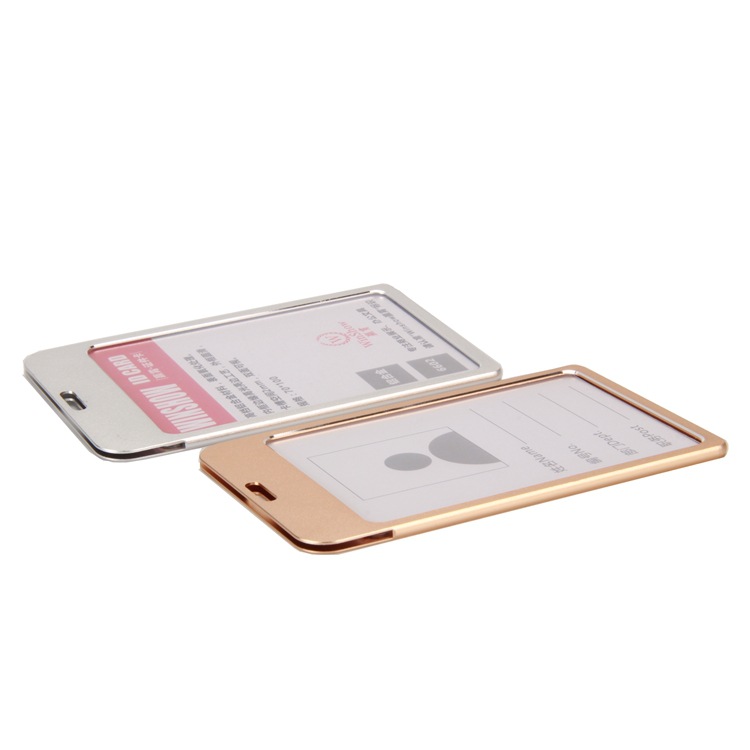 Aluminum alloy work card sleeve work card with lanyard metal name card factory staff listing work documents customized Item Picture