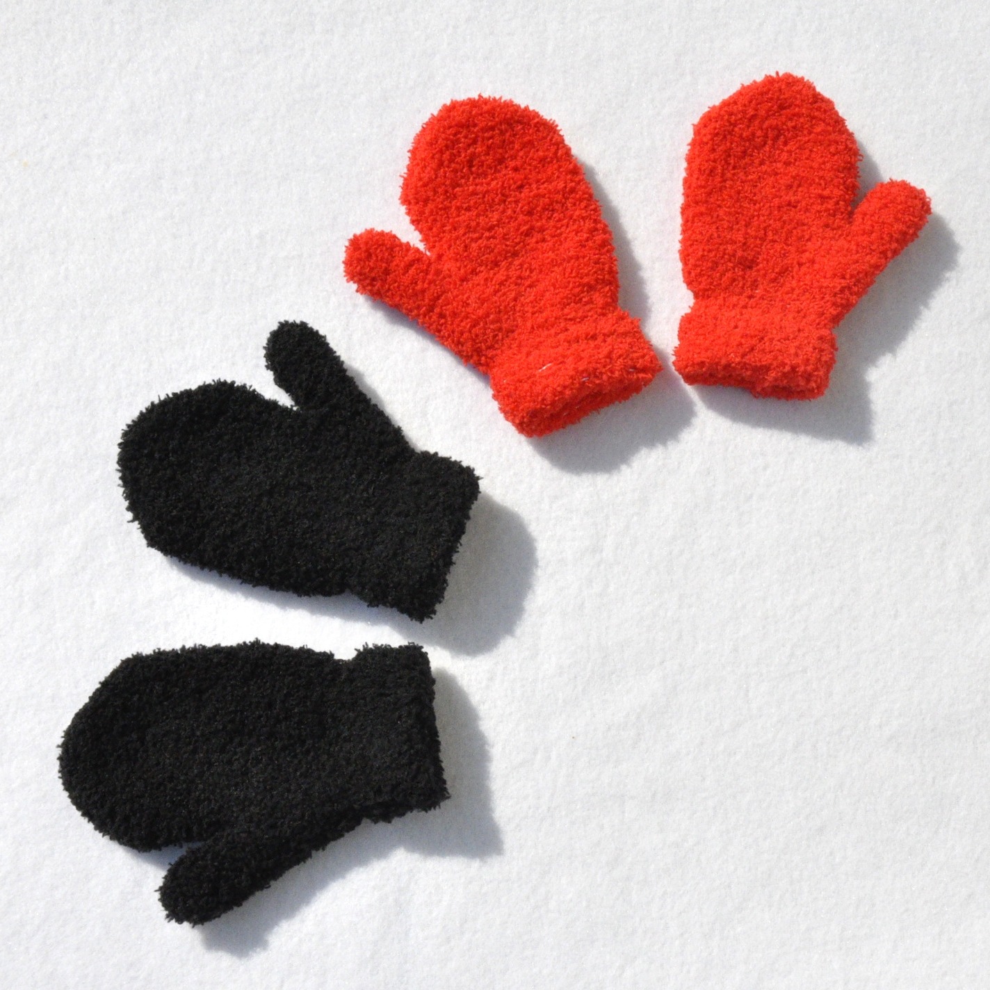 儿童冬季防寒保暖针织包仔手套 小孩子半边绒毛绒绒加绒加厚手套详情图4