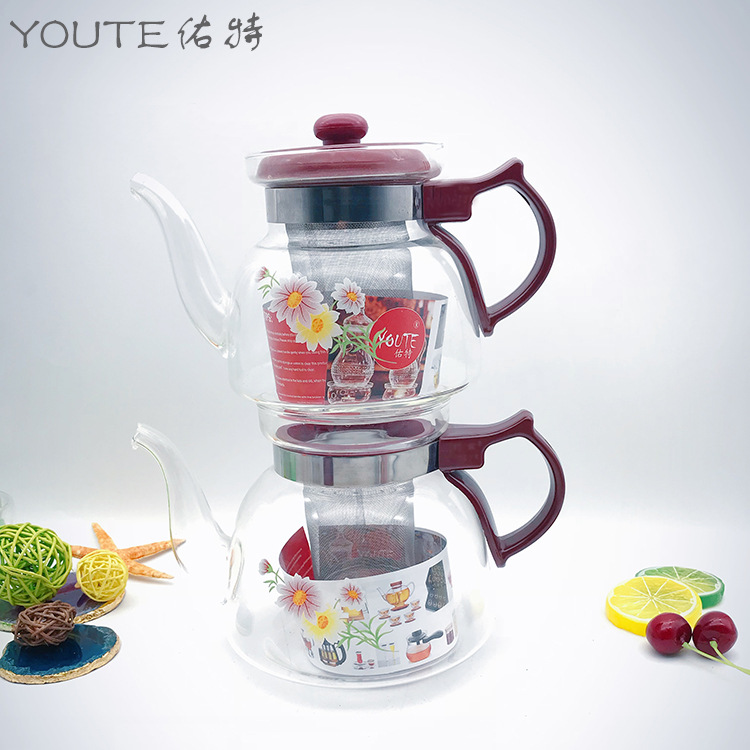 咖啡壶直火壶提梁壶Tea&coffee pot 玻璃壶塑料土耳其子母壶