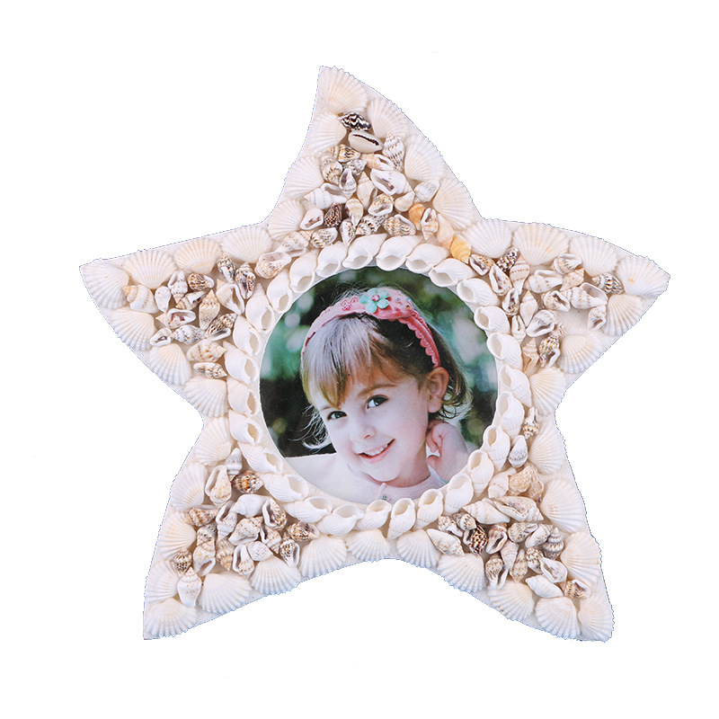 贝壳珍珠挂墙相框/相框厂家批发/家居创意白底实物图