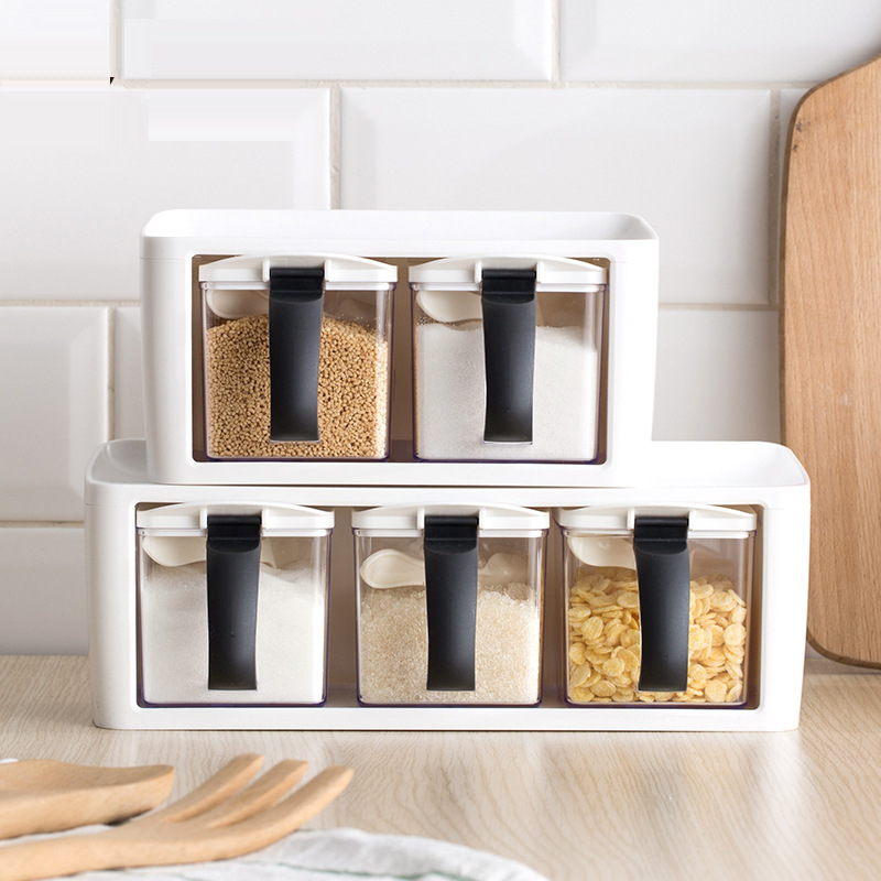 装盐的调料盒厨房套装家用组合装放调味品调料佐料罐收纳盒子图