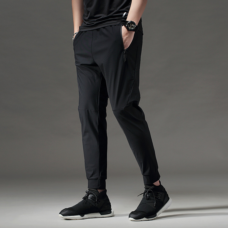 Quick-Drying Sports Pants Casual Ice Silk Elastic Breathable Running Pants Small Legs Men's Sports Fitness Air-Conditioned Pants details Picture