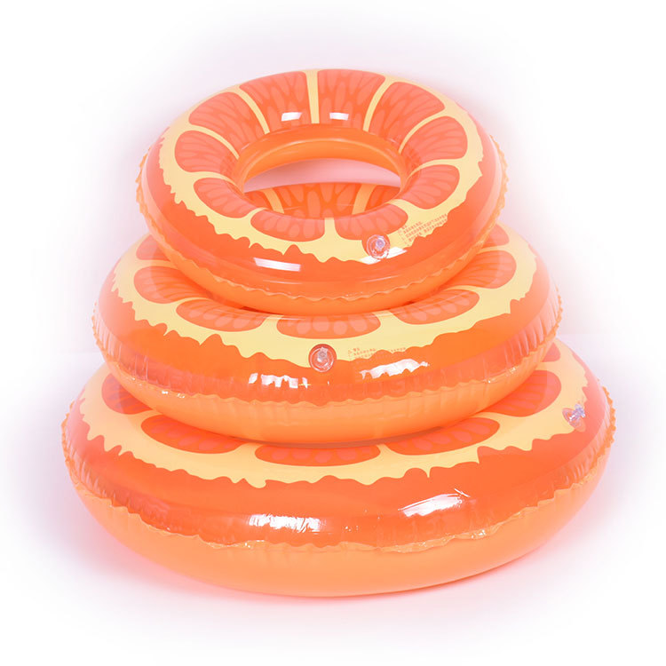 Children's swimming ring, orange ring, inflatable water ring, floating baby life buoy, 60-90cm, PVC inflatable swimming ring toy details Picture