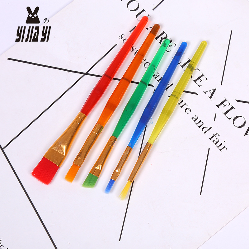 7-piece children's art brush set, candy-colored plastic colored pens with clay knife + palette manufacturer details Picture