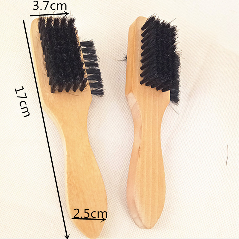 The manufacturer supplies three-purpose shoe brushes with large wooden handles and high-quality black wool shoe polish brushes. Wholesale two-yuan store supply in Yiwu Specification image