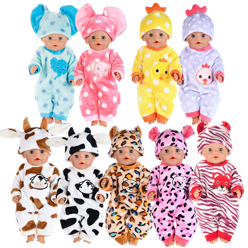 Amazon hot sale cartoon print doll dress 18 "american girl toys cambiar ropa de muñeca al por mayor