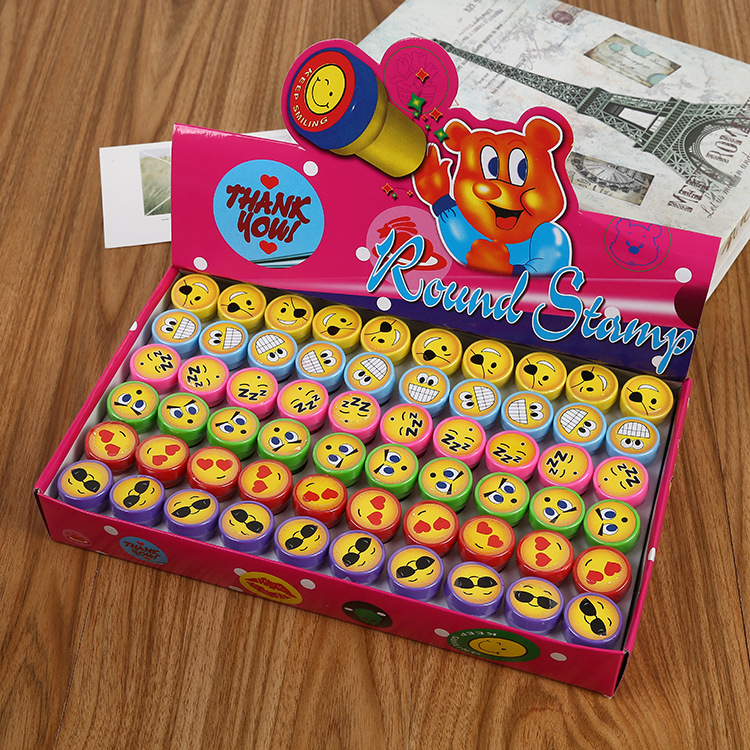 Fun smiling face expression puzzle toy stamps