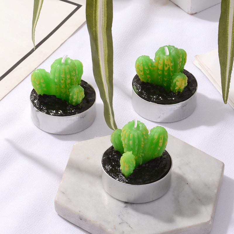 Creative Candle Wholesale Cute Decoration Cactus Candle Birthday Wedding Candle Aromatherapy Fleshy Candle Custom Specification drawing