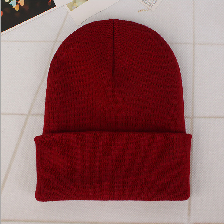 2024 Acrylic Wool Hat For Men And Women Lovers Europe And The United States Autumn And Winter Knitted Pullover Hat Candy Color Hat Specification drawing