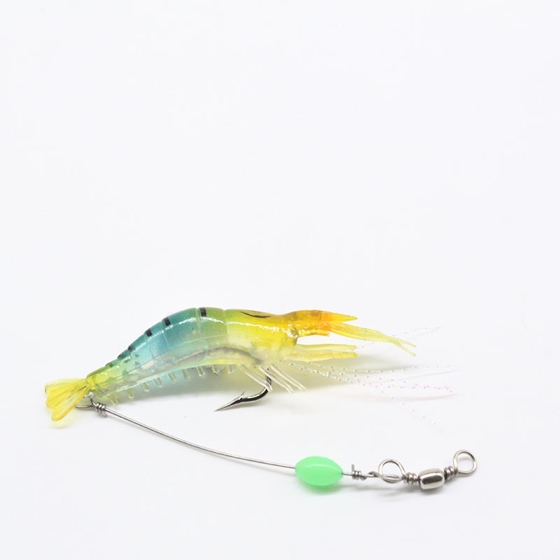 Luya Bait Fake Shrimp With Hook Shrimp 9Cm/6G Bait Bionic Bait Simulation Soft Bait Soft Shrimp Glow-At-Night Blackfish Specification drawing