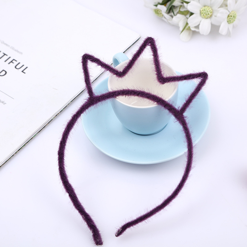 Halloween Korean Version Cute And Playful Plush Crown Hair Hooped Headgear Multi-Color Stalls Night Market Supply Hot Wholesale Sale Specification drawing