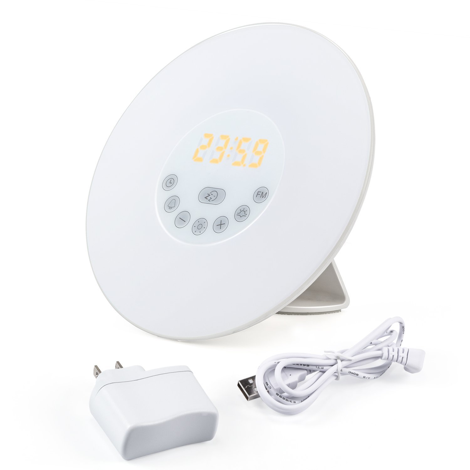 Sunrise wake-up light, clock alarm, wake-up light, simulated sunlight wake-up light, LED night light, bedside lamp details Picture