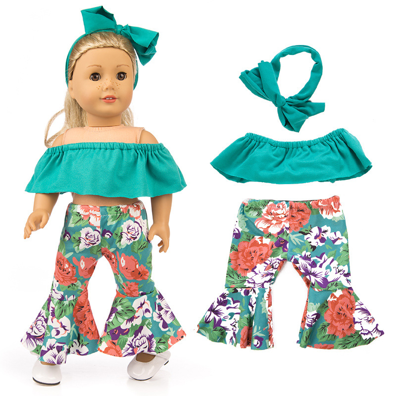 New 18-inch American girl's Shaff doll clothes, one-shoulder flared pants, fashionable dress-up clothing, wholesale of baby clothes details Picture