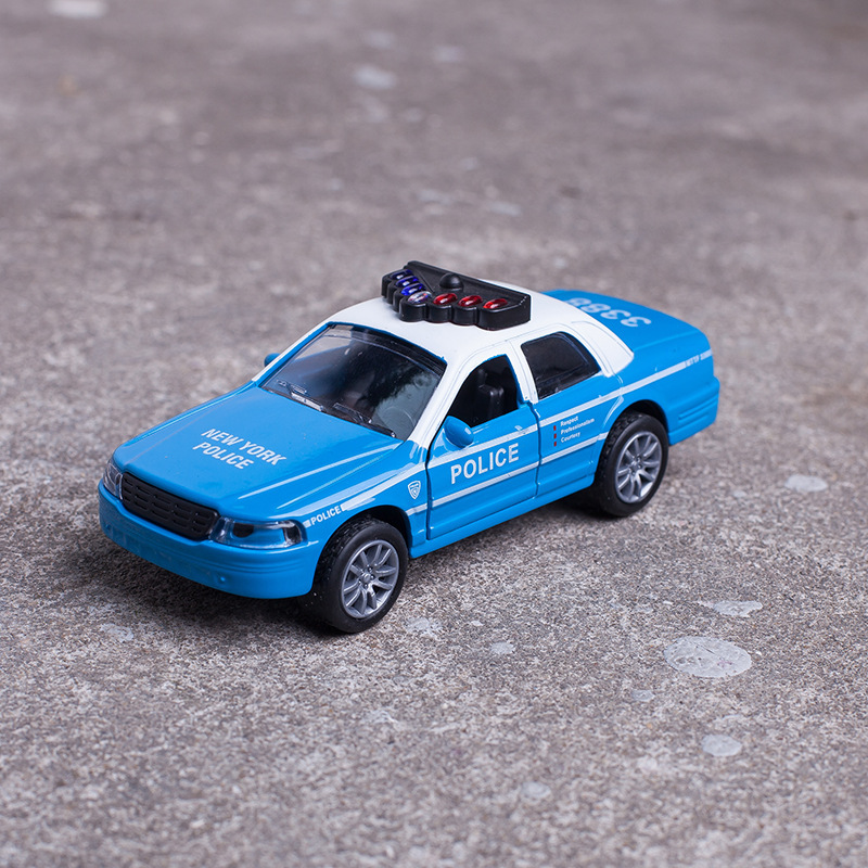 声光合金回力美国警车 儿童仿真惯性玩具警车模型 现货供应详情图3