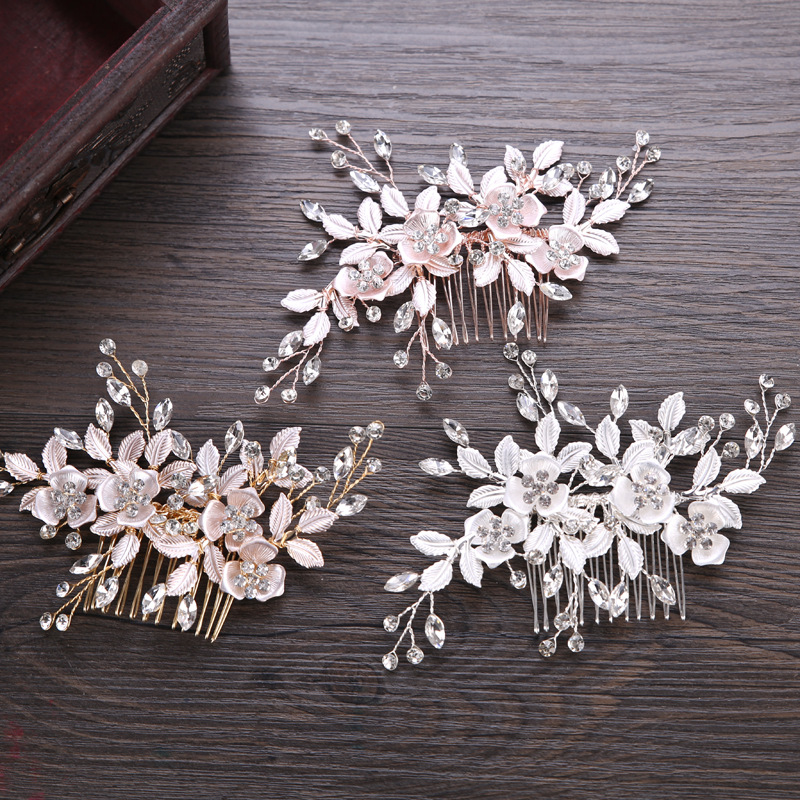 2018 New style leaf hair combs, cross-border export bestsellers, handcrafted flower bride headwear, hair accessories, bride accessories wholesale pic 9