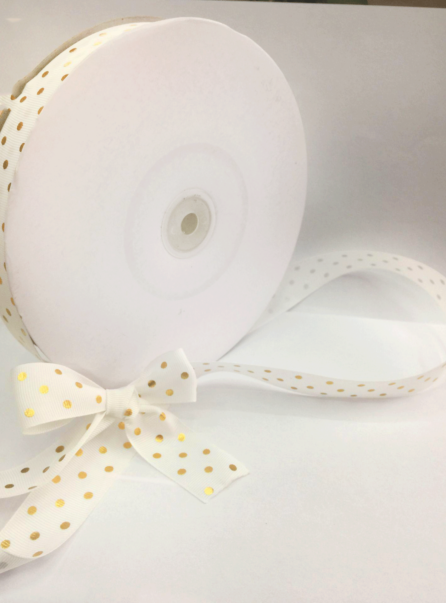 8-inch woven tape with gold dot printing, gift packaging, flower wrapping, 100 yards per roll