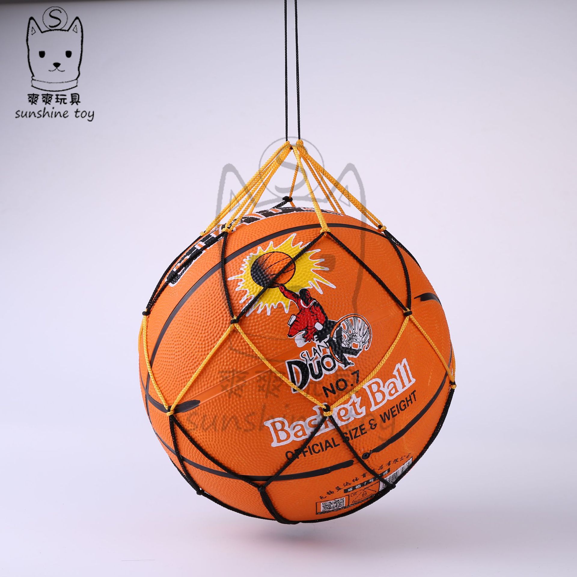 厂家直销黄白足球网兜玩具篮球网袋尼龙球网气针配件详情图3