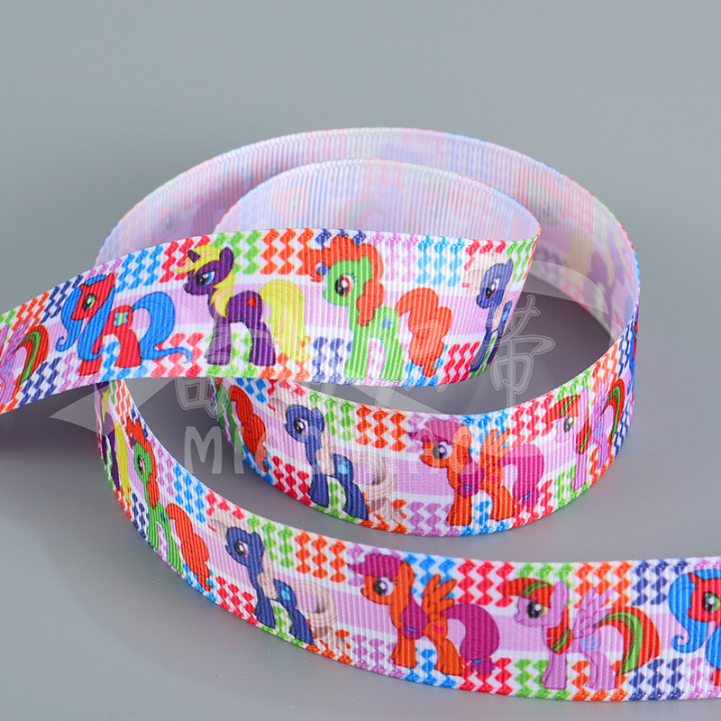 2.5Cm Polyester Webbing Cartoon Heat Transfer Webbing Exquisite Printed Webbing Styles Specification drawing