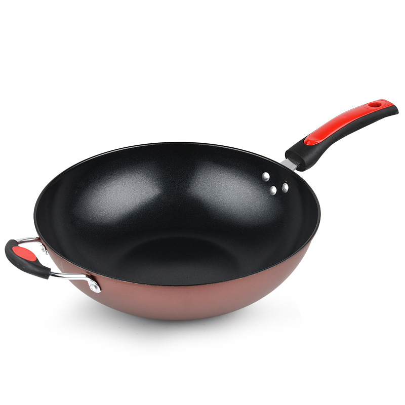 The factory produces new Korean-style non-stick wok, electromagnetic gas stove, non-stick wok and non-stick cooking wok. Customized according to samples details Picture