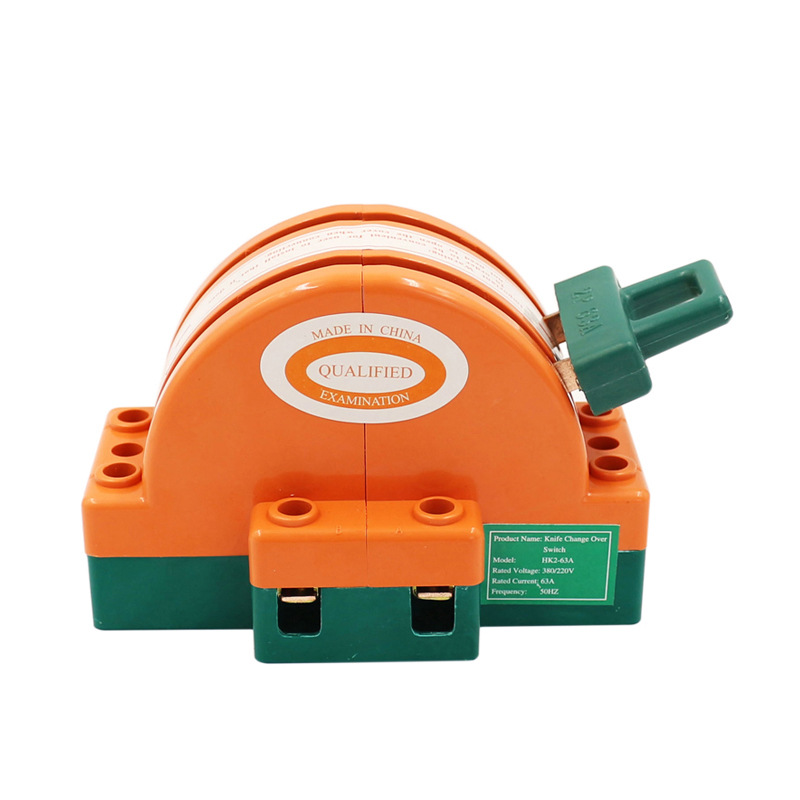 All-copper 2P63A bidirectional switching knife switch hk11 reverse and forward knife switch resin new type double-throw knife switch Item Picture