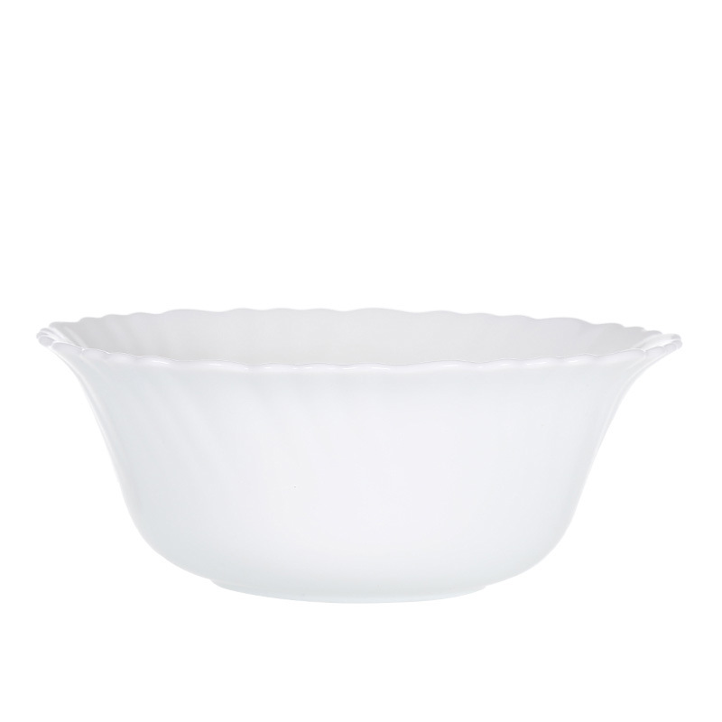 餐宝chinbull 白色离心花边碗 白玉玻璃碗 汤碗面碗 一件代发详情图5