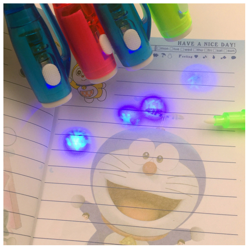 创意小礼品 紫外线验钞笔魔法隐形保密 荧光笔UV笔多功能塑料笔详情图3