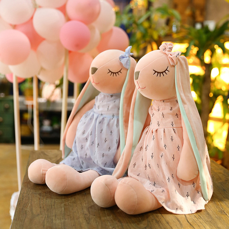 跨境新款兔子毛绒玩具安安兔长耳朵兔公仔安抚布娃娃儿童创意礼物图