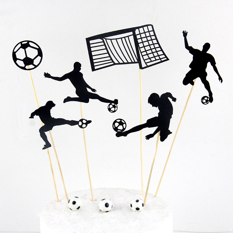 World Cup Cake Card Football Cake Card Boy Theme Cake Decoration Flag 6-Piece Set details Picture