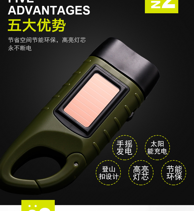 Goofy Outdoor Hand-Powered Led Flashlight Strong Solar Charging Emergency Relief Cross-Border Wholesale Manufacturers Application Scenario