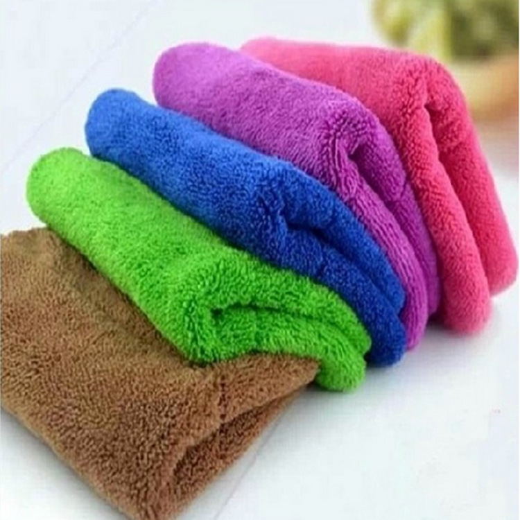 Factory direct supply Double thickened coral fleece towel 25*30 Coral fleece towel Absorbent car wash towel wholesale 2 yuan details Picture