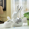 Chinagoods Ceramic Ornament创意动物家居装饰品陶瓷兔子摆件时尚客厅卧室摆设工艺品结婚礼物图