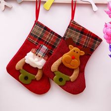 圣诞节装饰用品亚马逊老人小袜子圣诞树挂件圣诞袜礼物袋厂家批发