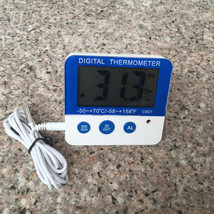 家用迷你温湿度表C601 室内外温度计 可设高低温报警 带磁铁