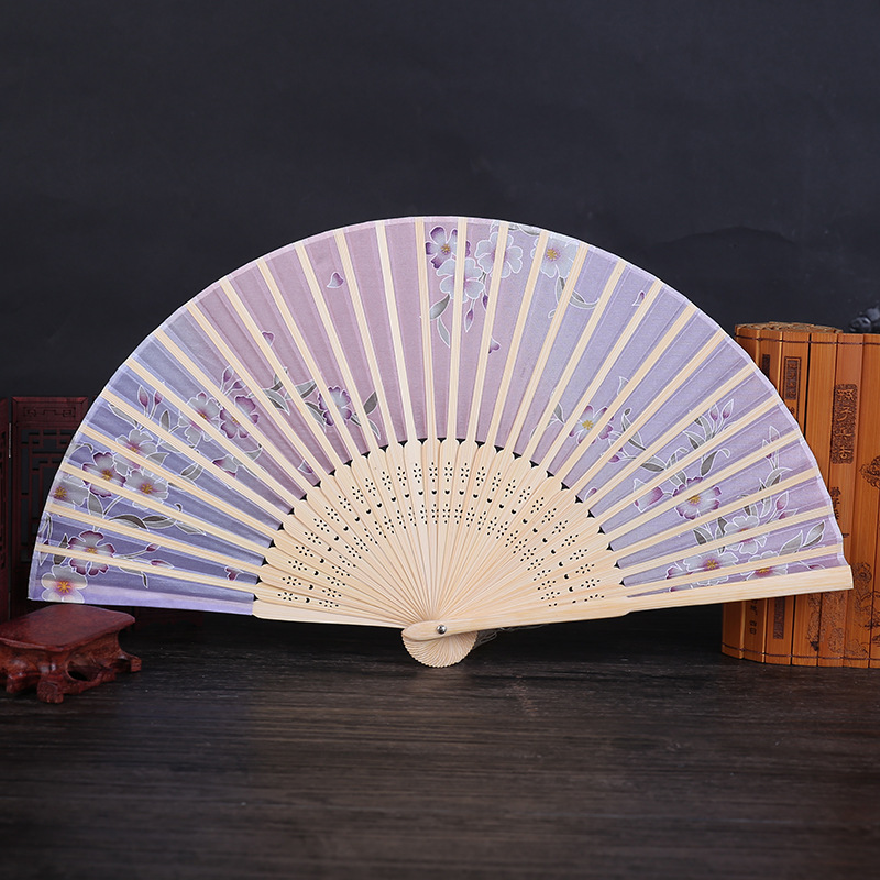 Japanese Series True Silk Bamboo Fan Red Japan Fuji Kanagawa Wave Fan Children Fan Wholesale Amazon Burst Specification drawing