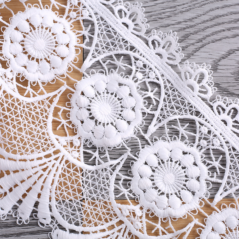 Manufacturers Direct Lace Lace Milk Silk Water Soluble Lace Hollow Palace Style Clothing Accessories Computer Embroidery Bar Code Specification drawing