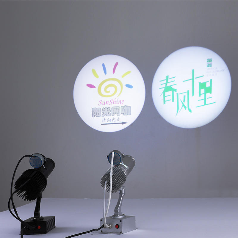 Projection light logo spotlights, outdoor and indoor door ground pattern text high-definition rotating led advertising projection lights Specification drawing