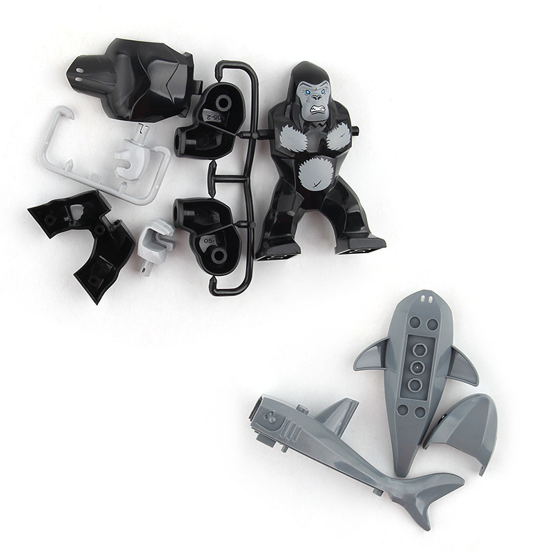 Factory wholesale of children's educational and educational animal building blocks, shark, gorilla animal figurines, models and cognition Item Picture
