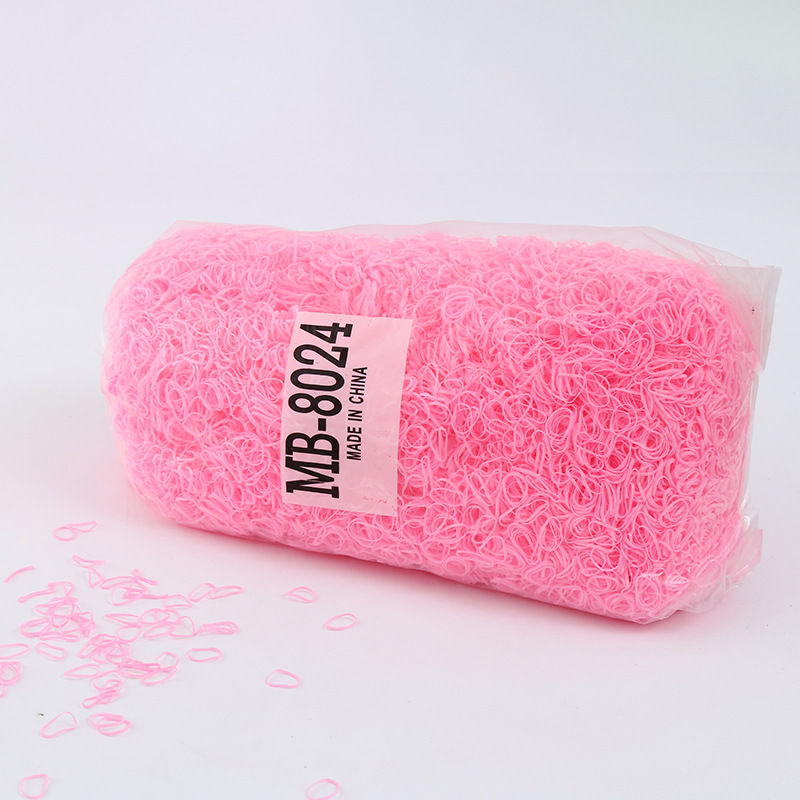Jinbaoli factory direct sales 8024 standard color rubber bands, hair bands, hair strings, small baby candy color disposable children's rubber bands wholesale Application Scenario