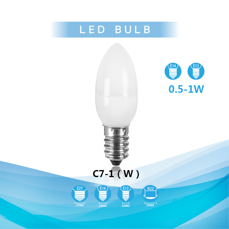 C7 Altar Lamp LED 0.5W Buddha Front Lamp Pointed Bubble Small Screw mouth Wealth God Lamp White and Red bulb details Picture