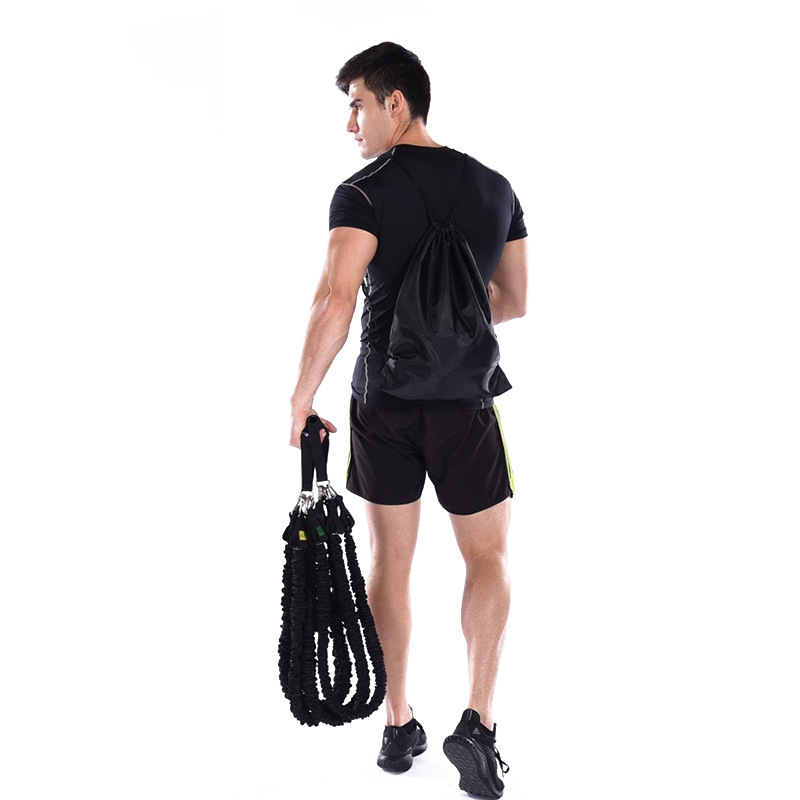 Factory direct sales of double fitness resistance rope, yoga elastic rope, portable household resistance band set wholesale and customization details Picture