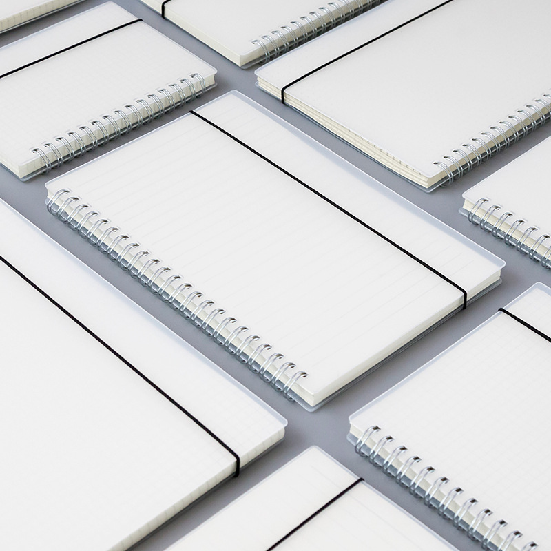 Qianyu Culture Pp Frosted Coil This Transparent Horizontal White Paper Grid Dot-Matrix Ledger Binding Notepad Specification drawing