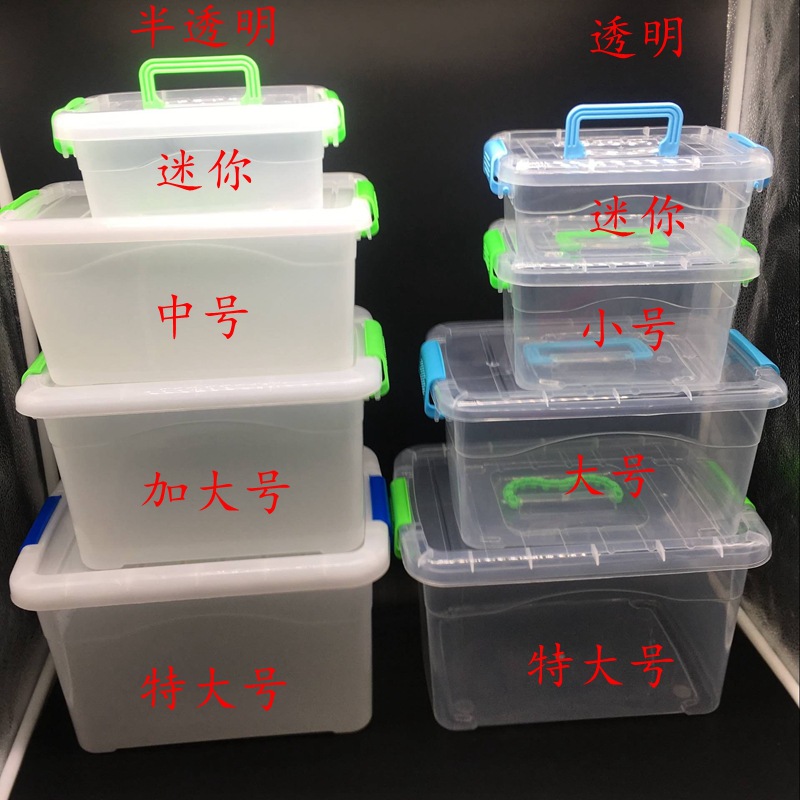 PP食品级透明塑料盒 有盖手提箱桌面玩具衣物储物盒 化妆品收纳盒详情图3