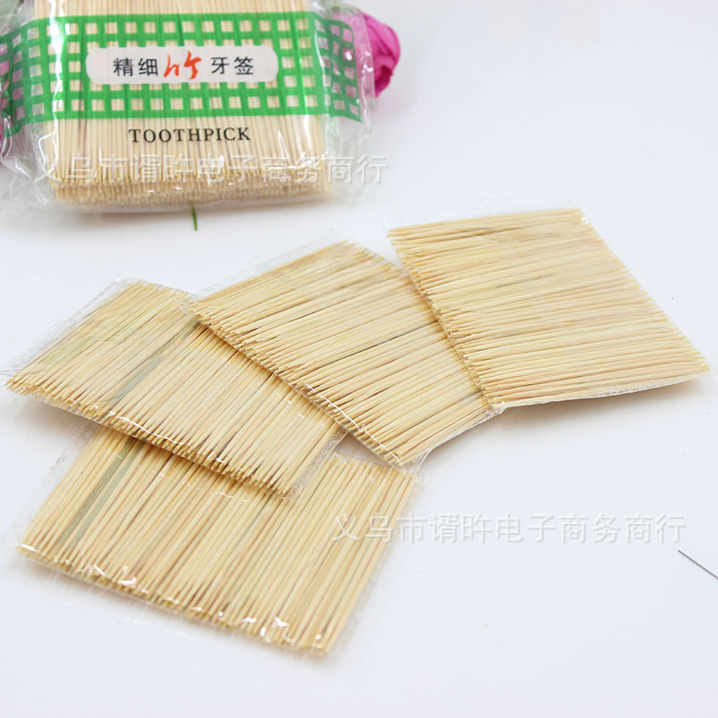 竹精细牙签/袋装双头牙签/无异味白底实物图