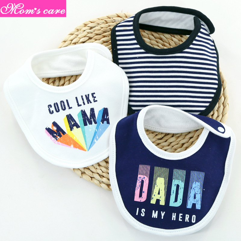 New autumn and winter three-piece baby bib printed cartoon anti-overflow baby wipes